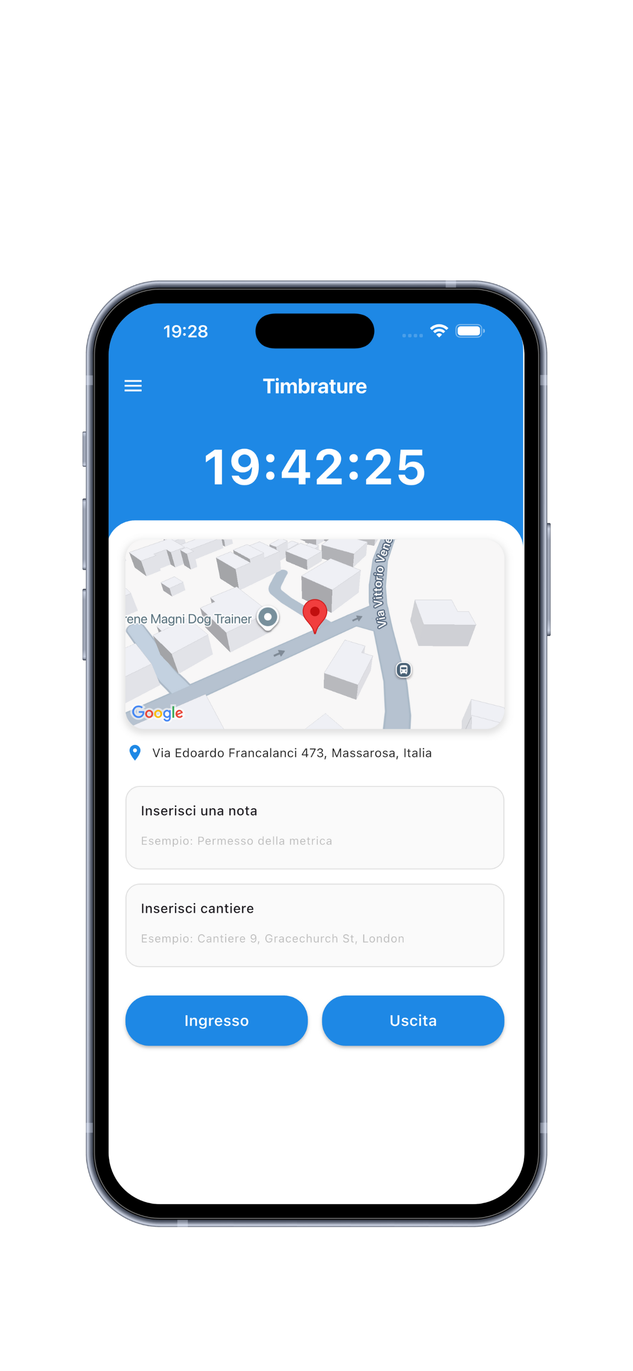 Teambra App - Schermata Timbrature